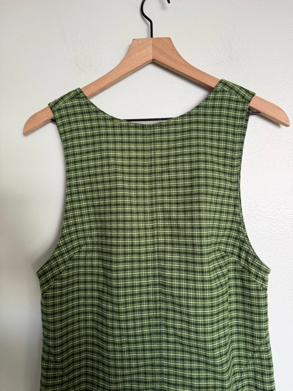 Free People Green Plaid Kai Menswear Mini  Jumper Dress